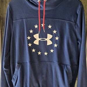 Under Armour Dark Blue Men's Hoodie with Red Accents